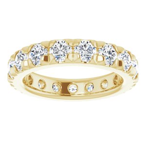 14K Yellow Gold 2 CTW Natural Diamond Eternity Band Size 4