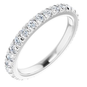 14K White Gold 1/2 CTW Natural Diamond Eternity Band Size 4