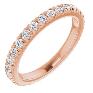 14K Rose Gold 1/2 CTW Natural Diamond Eternity Band Size 4