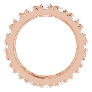 14K Rose Gold 2 3/8 CTW Natural Diamond French Set Eternity Band Size 4