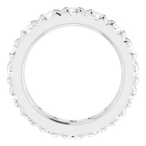 14K White Gold 2 3/8 CTW Natural Diamond French Set Eternity Band Size 4