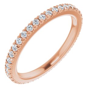 14K Rose Gold 1/3 CTW Lab-Grown Diamond Eternity Band Size 4.25