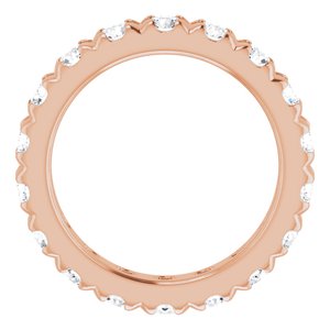 14K Rose Gold 1 5/8 CTW Natural Diamond French Set Eternity Band Size 4.25