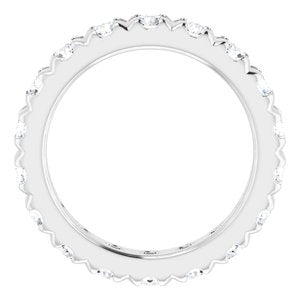 14K White Gold 1 5/8 CTW Natural Diamond French Set Eternity Band Size 4.25