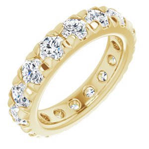 14K Yellow Gold 2 3/8 CTW Natural Diamond Eternity Band Size 3.75