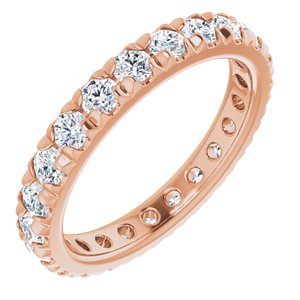 14K Rose Gold 9/10 CTW Natural Diamond Eternity Band Size 4