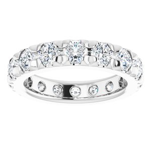 10K White Gold 2 3/8 CTW Natural Diamond French-Set Eternity Band