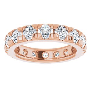 14K Rose Gold 2 3/8 CTW Natural Diamond French Set Eternity Band Size 4.25