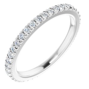 14K White Gold 1/3 CTW Natural Diamond Eternity Band Size 4.5