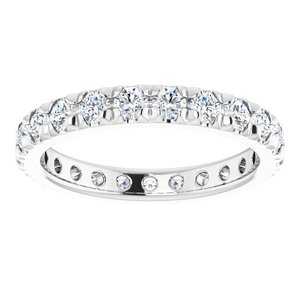 14K White Gold 9/10 CTW Natural Diamond Eternity Band Size 4.5