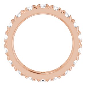 14K Rose Gold 1 5/8 CTW Natural Diamond French Set Eternity Band Size 4