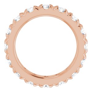 14K Rose Gold 2 3/8 CTW Natural Diamond French Set Eternity Band Size 4.25