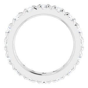14K White Gold 2 3/8 CTW Natural Diamond French Set Eternity Band Size 4.25