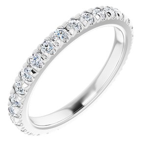 14K White Gold 5/8 CTW Natural Diamond Eternity Band Size 4.75