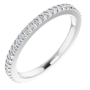 14K White Gold 1/5 CTW Natural Diamond Eternity Band Size 4.5