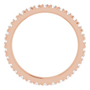 14K Rose Gold 5/8 CTW Natural Diamond Eternity Band Size 4.5