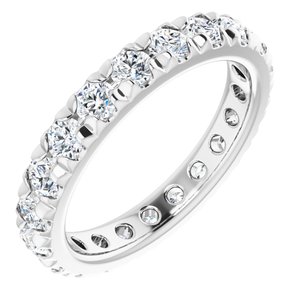 10K White Gold 1 1/4 CTW Lab-Grown Diamond French-Set Eternity Band