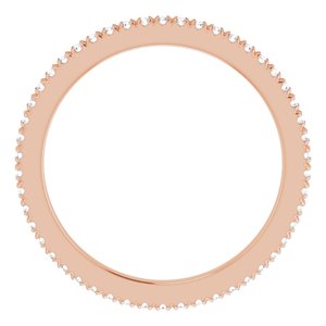 14K Rose Gold 1/5 CTW Natural Diamond Eternity Band Size 4.5