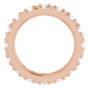 14K Rose Gold 2 3/8 CTW Natural Diamond French Set Eternity Band Size 4.5