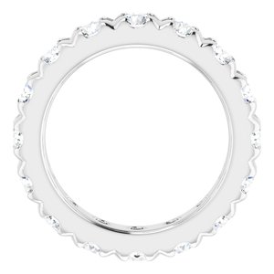 14K White Gold 2 3/8 CTW Natural Diamond French Set Eternity Band Size 4.5