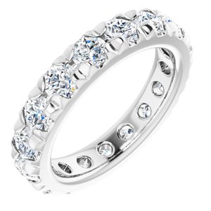 10K White Gold 2 CTW Natural Diamond French-Set Eternity Band