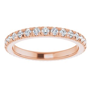 10K Rose Gold 5/8 CTW Lab-Grown Diamond French-Set Eternity Band