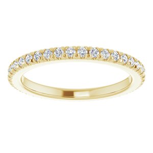 14K Yellow Gold 1/3 CTW Natural Diamond Eternity Band Size 4.25