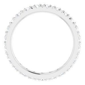 10K White Gold 9/10 CTW Natural Diamond French-Set Eternity Band