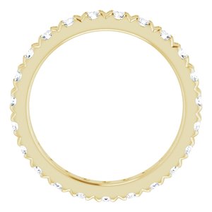 10K Yellow Gold 9/10 CTW Natural Diamond French-Set Eternity Band