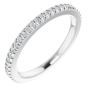 14K White Gold 1/5 CTW Natural Diamond Eternity Band Size 4