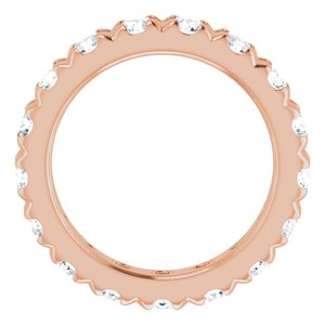 10K Rose Gold 2 CTW Natural Diamond French-Set Eternity Band