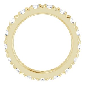 10K Yellow Gold 2 CTW Natural Diamond French-Set Eternity Band