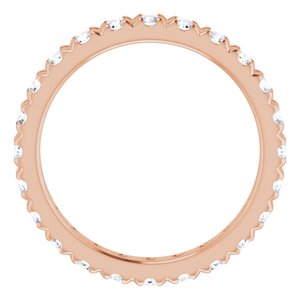 14K Rose Gold 1 CTW Natural Diamond Eternity Band Size 5.25