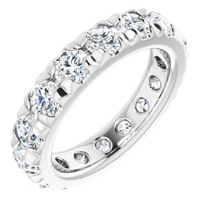 10K White Gold 2 3/8 CTW Lab-Grown Diamond French-Set Eternity Band