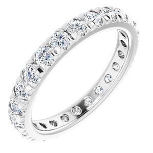 14K White Gold 1 CTW Natural Diamond Eternity Band Size 4.75