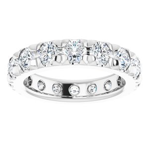 14K White Gold 2 3/8 CTW Natural Diamond Eternity Band Size 4