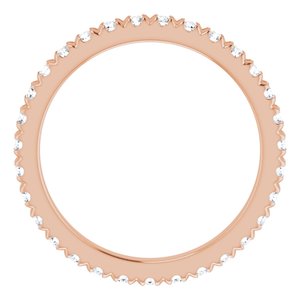 14K Rose Gold 5/8 CTW Natural Diamond Eternity Band Size 5