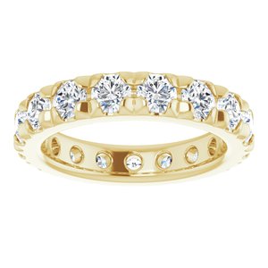 10K Yellow Gold 2 CTW Natural Diamond French-Set Eternity Band