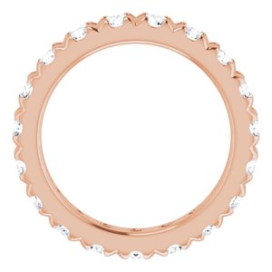 14K Rose Gold 1 3/4 CTW Natural Diamond French Set Eternity Band Size 5.25