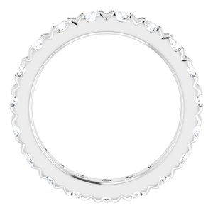 14K White Gold 1 3/4 CTW Natural Diamond French Set Eternity Band Size 5.25