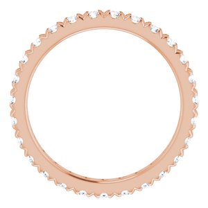 10K Rose Gold 3/4 CTW Lab-Grown Diamond French-Set Eternity Band