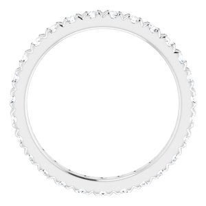 10K White Gold 3/4 CTW Lab-Grown Diamond French-Set Eternity Band