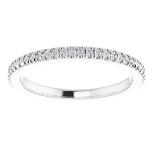 14K White Gold 1/5 CTW Natural Diamond Eternity Band Size 5.5