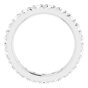 14K White Gold 1 3/4 CTW Natural Diamond French Set Eternity Band Size 5