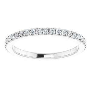 14K White Gold 1/3 CTW Natural Diamond Eternity Band Size 5.5