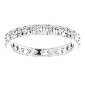 14K White Gold 1 CTW Lab-Grown Diamond Eternity Band Size 5.5
