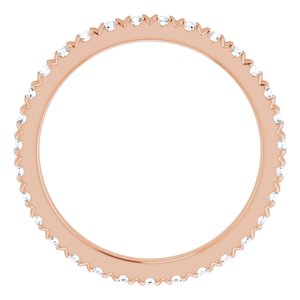 14K Rose Gold 5/8 CTW Natural Diamond Eternity Band Size 5.5