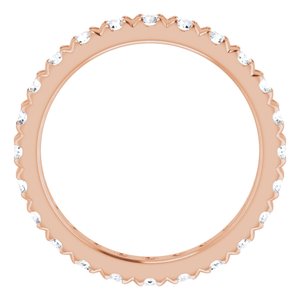 14K Rose Gold 1 CTW Natural Diamond Eternity Band Size 4.75