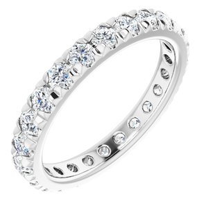 14K White Gold 1 CTW Natural Diamond Eternity Band Size 5