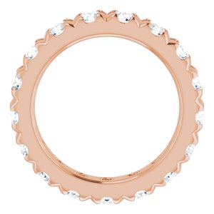 14K Rose Gold 2 1/2 CTW Natural Diamond French Set Eternity Band Size 5.25